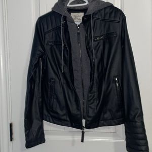 Maralyn & Me Black Faux Leather Jacket Small
